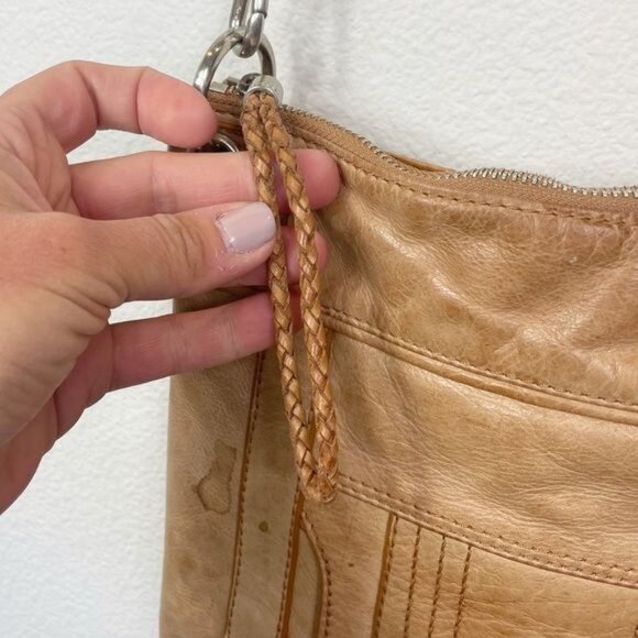 The Sak Tan Leather Crossbody Bag With Adjustable Strap & Front Pocket - Picture 8 of 8